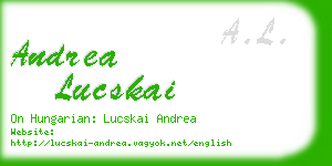 andrea lucskai business card